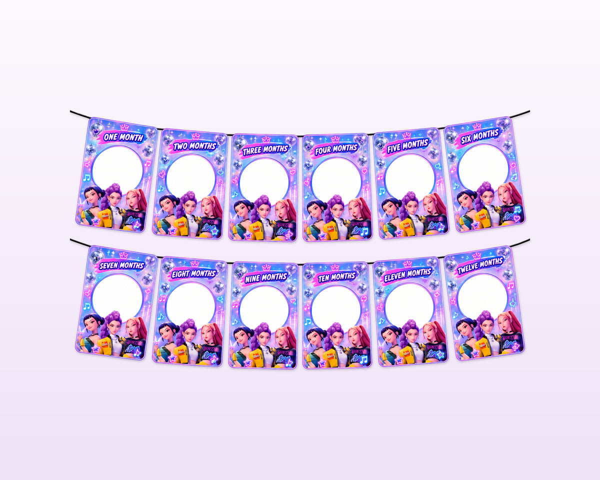 K-Pop Demon Hunters Theme 12 Months Photo Banner - showcase