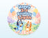 Bluey Theme Personalized Round Backdrop - Pastel Design - showcase
