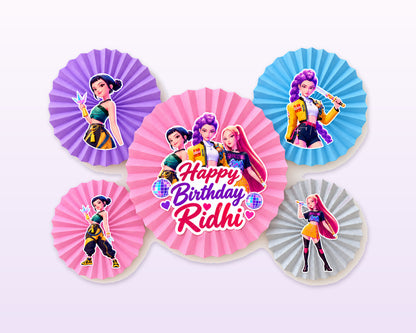 K-Pop Demon Hunters Theme Paper Fan - showcase