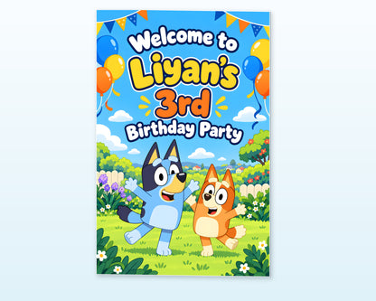 Bluey Theme Personalized Welcome Board - showcase