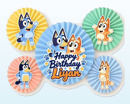 Bluey Theme Paper Fan - showcase