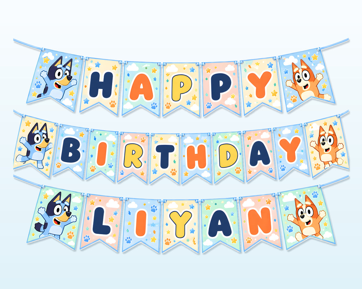 Bluey Theme Personalized Hanging - showcase