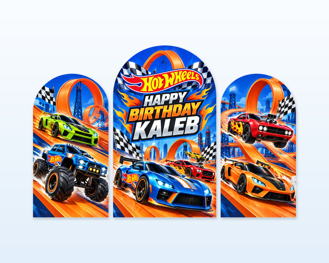 Hot Wheels Theme Arch Backdrop - showcase