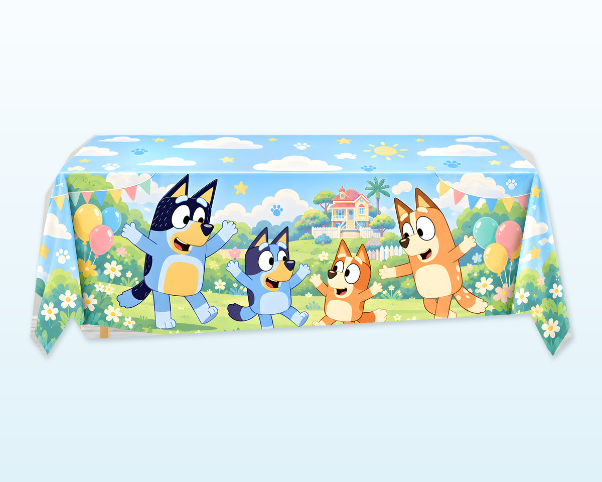 Bluey Theme Cake Table Cover - showcase