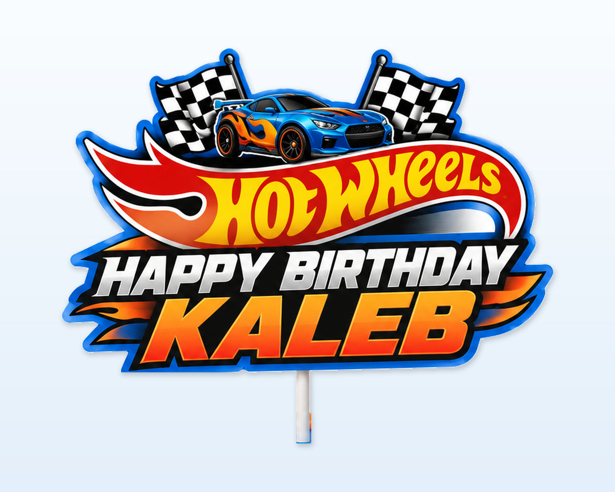 Hot Wheels Theme Customized Cake Topper - showcase