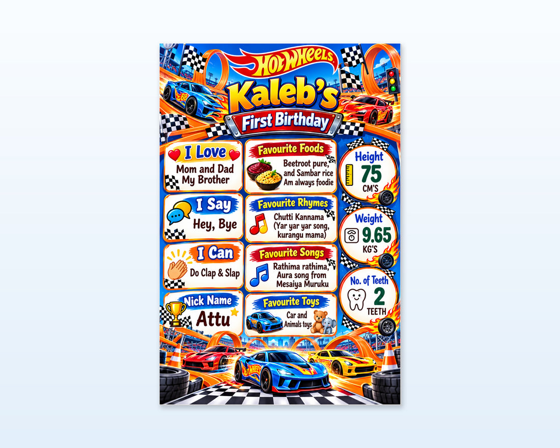 Hot Wheels Theme Personalized Chalkboard - showcase
