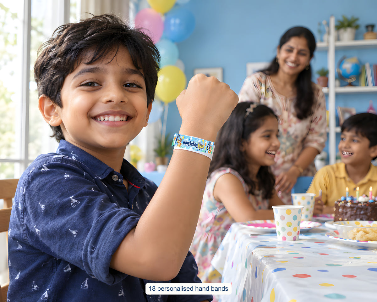Bluey Theme Hand Band - in use