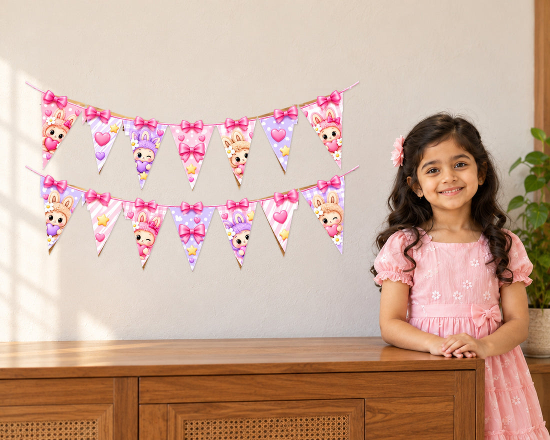 Labubu Theme Flag Hanging - in use