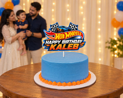 Hot Wheels Theme Customized Cake Topper - in use