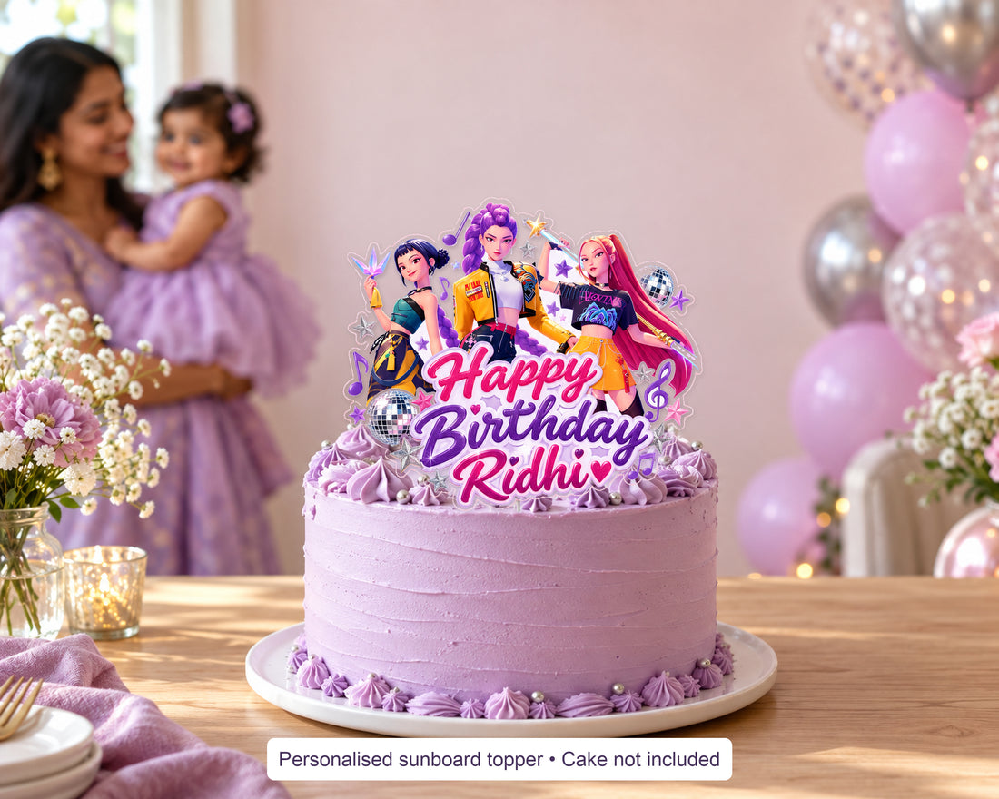 K-Pop Demon Hunters Theme Customized Cake Topper - in use