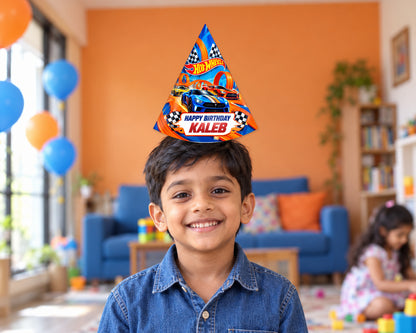 Hot Wheels Theme Personalized Hat - in use