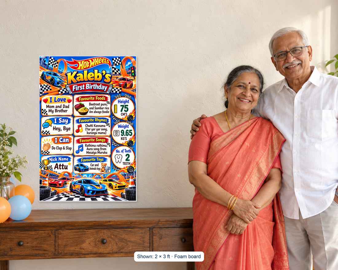 Hot Wheels Theme Personalized Chalkboard - in use