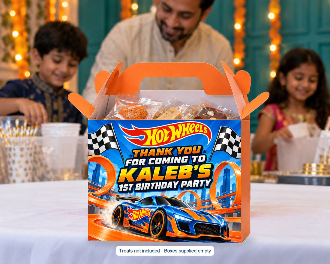 Hot Wheels Theme Goodie Return Gift Boxes - in use
