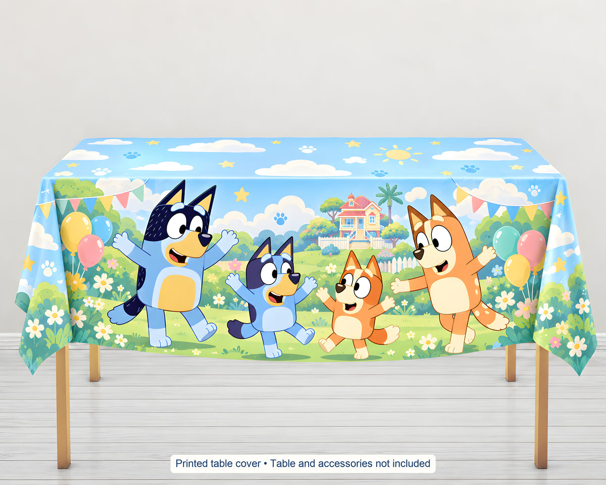 Bluey Theme Cake Table Cover - in use