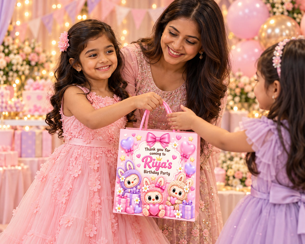 Labubu Theme Return Gift Bag - in use