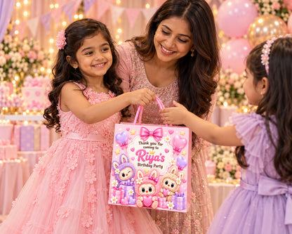 Labubu Theme Return Gift Bag - in use