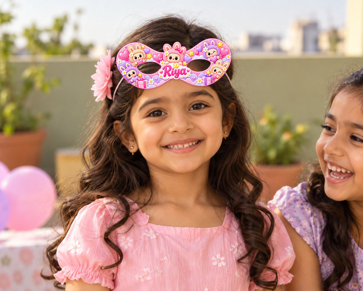Labubu Theme Personalized Eye Mask - in use