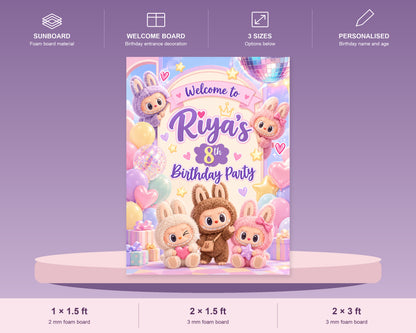 Labubu Theme Personalized Welcome Board - product details