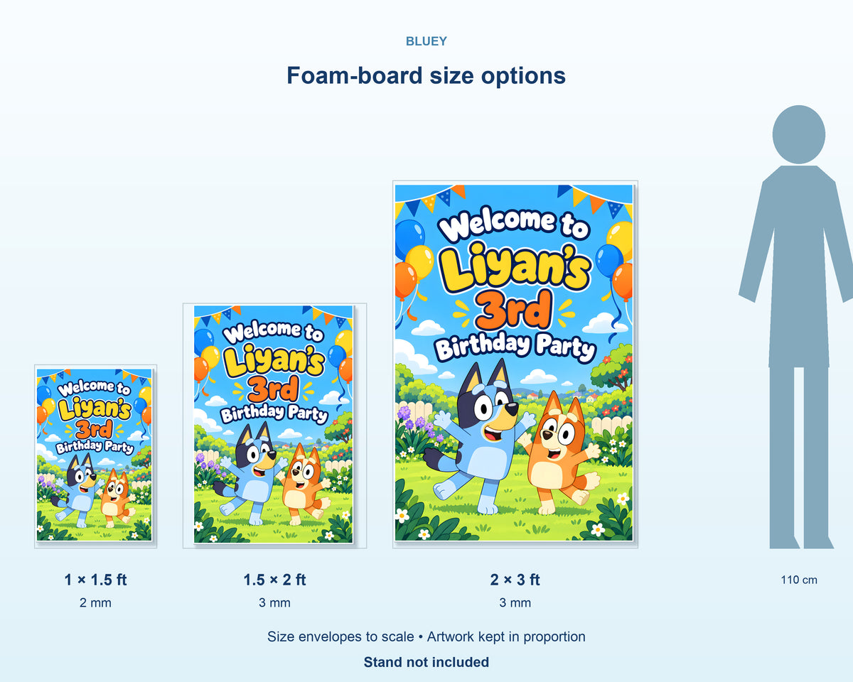 Bluey Theme Personalized Welcome Board - product details