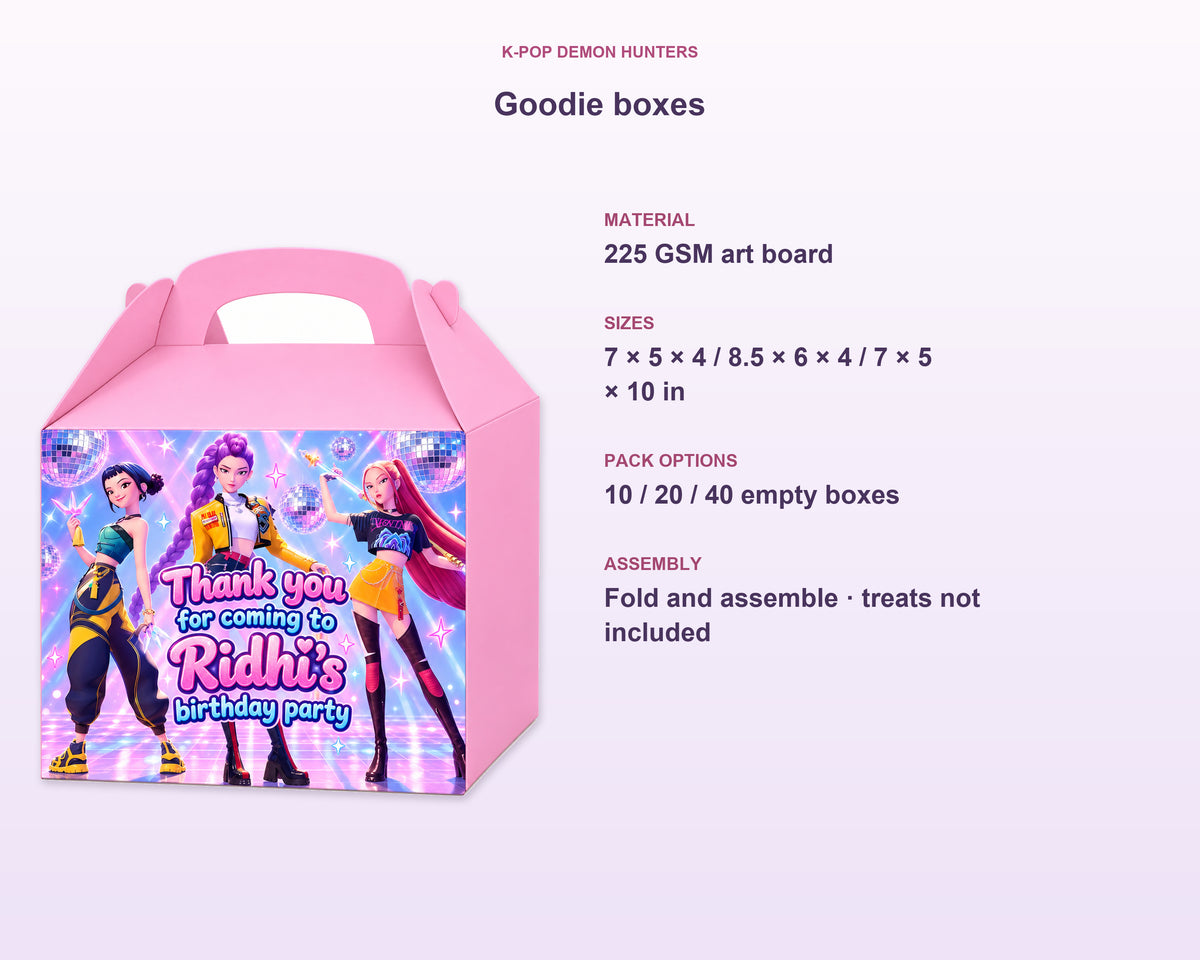K-Pop Demon Hunters Theme Goodie Return Gift Boxes - product details