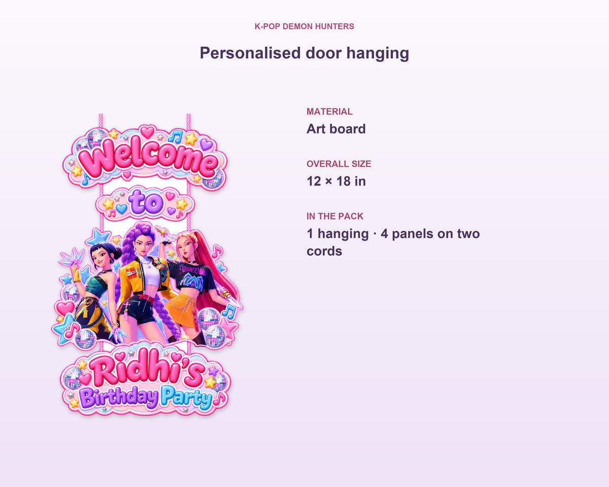 K-Pop Demon Hunters Theme Personalized Door Hanging - product details