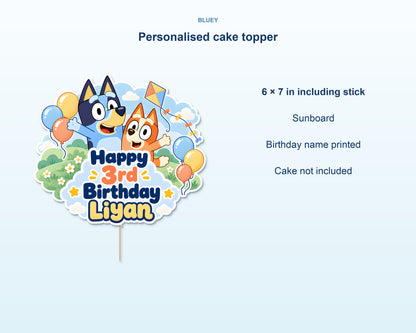 Bluey Theme Customized Cake Topper - product details