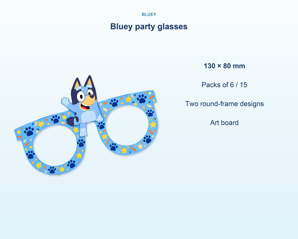 Bluey Theme Birthday Party Glasses - product details