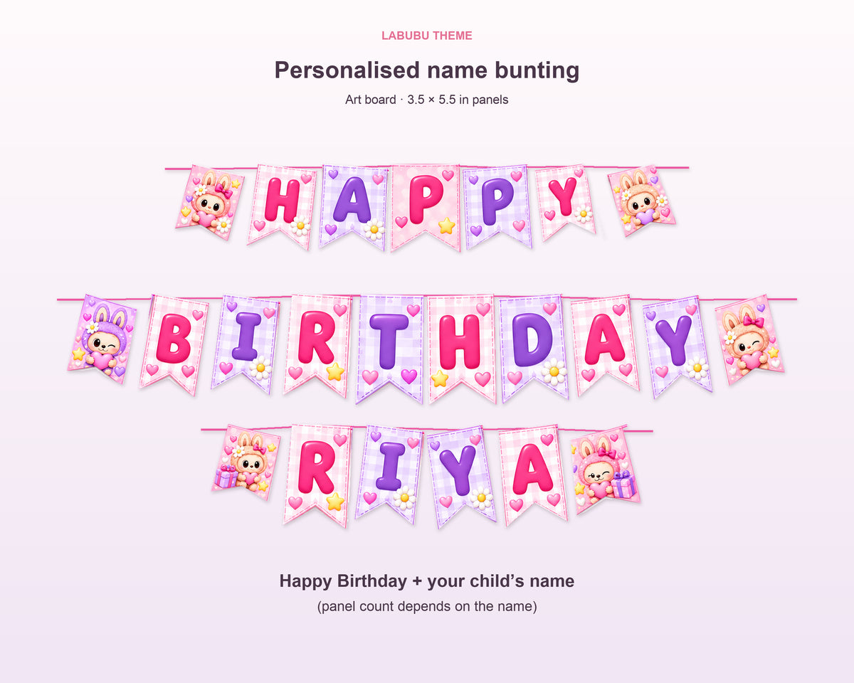 Labubu Theme Personalized Hanging - size and details