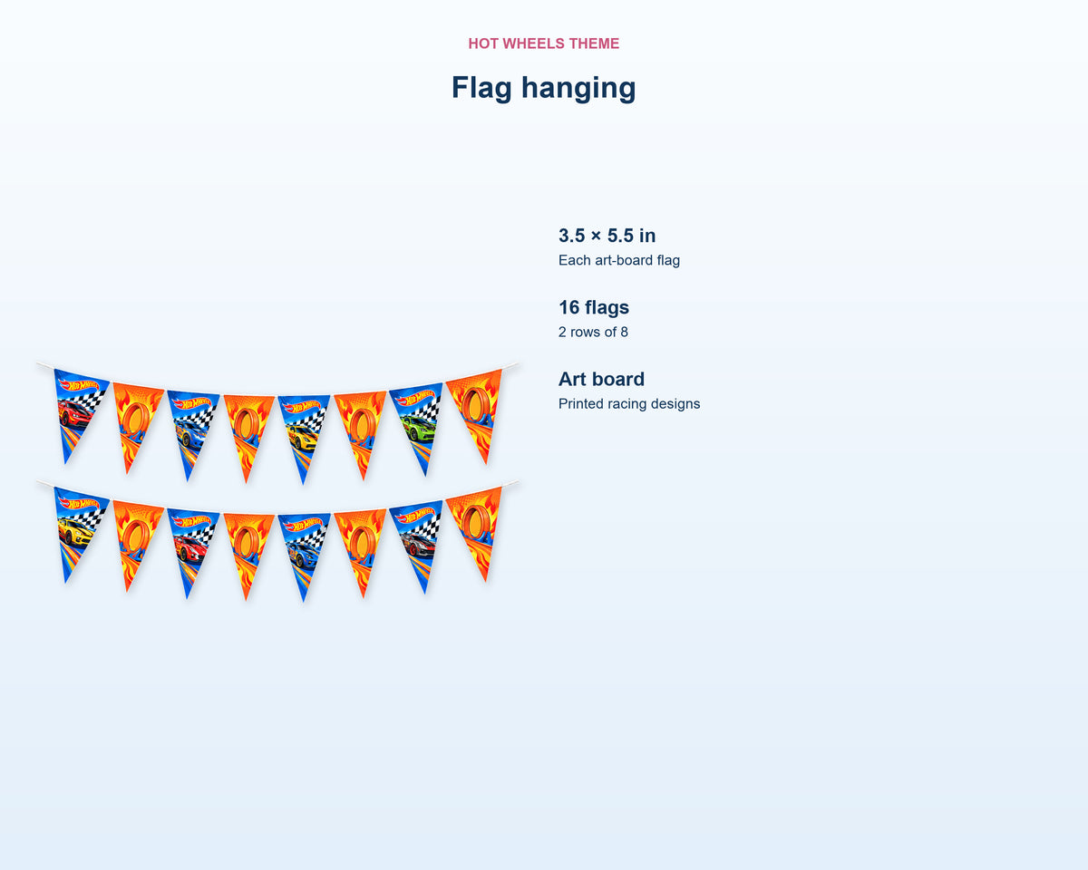 Hot Wheels Theme Flag Hanging - product details