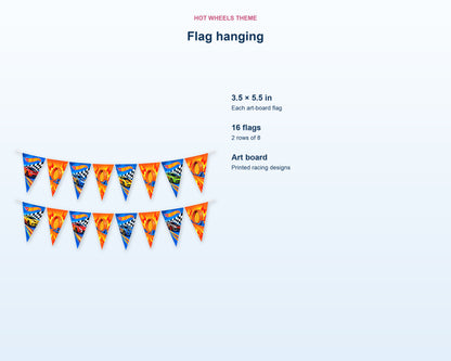 Hot Wheels Theme Flag Hanging - product details