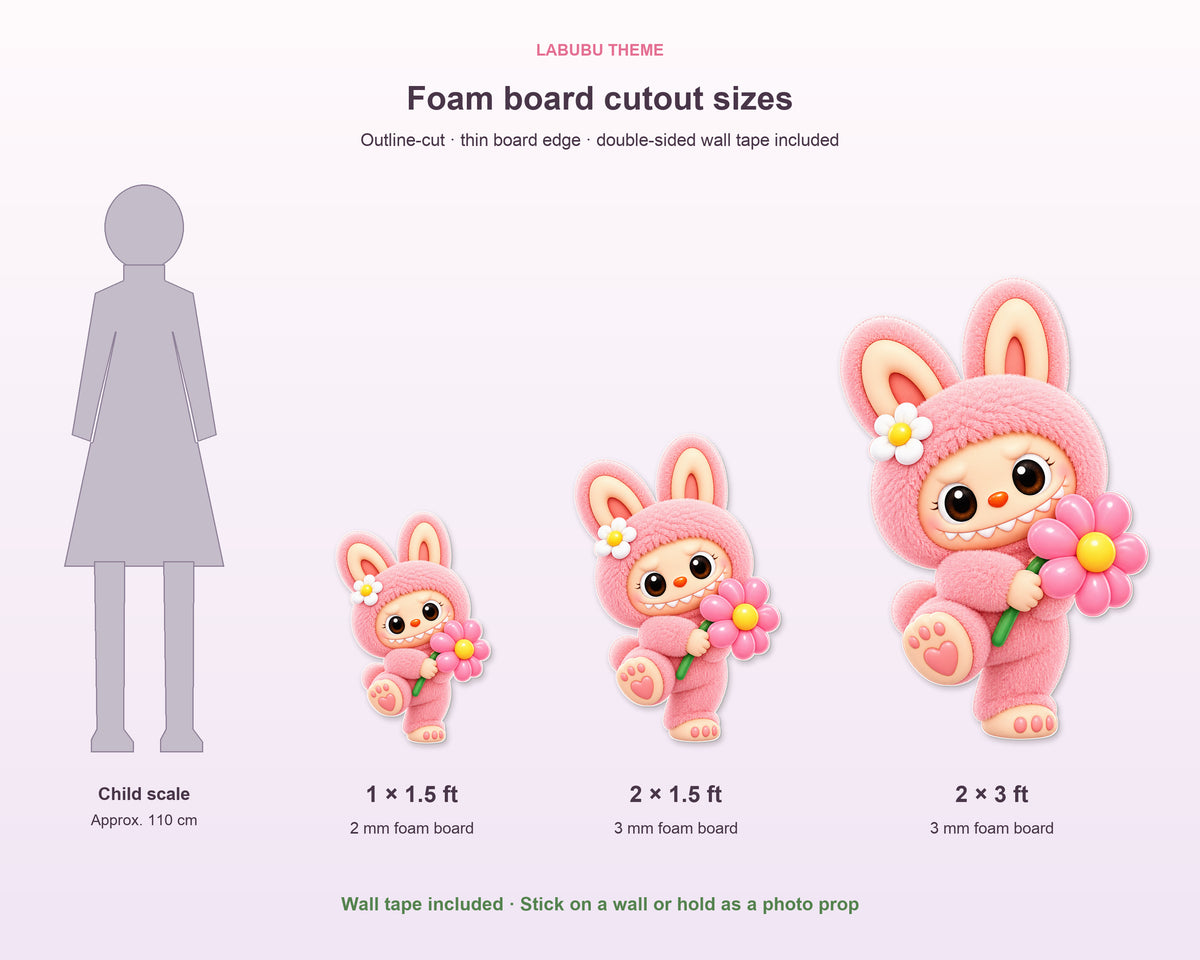 Labubu Theme Cutout LBU-03 - size and details