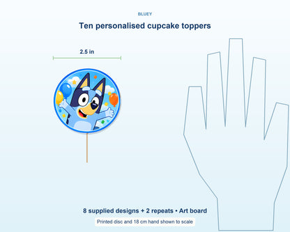 Bluey Theme Cup Cake Topper - product details