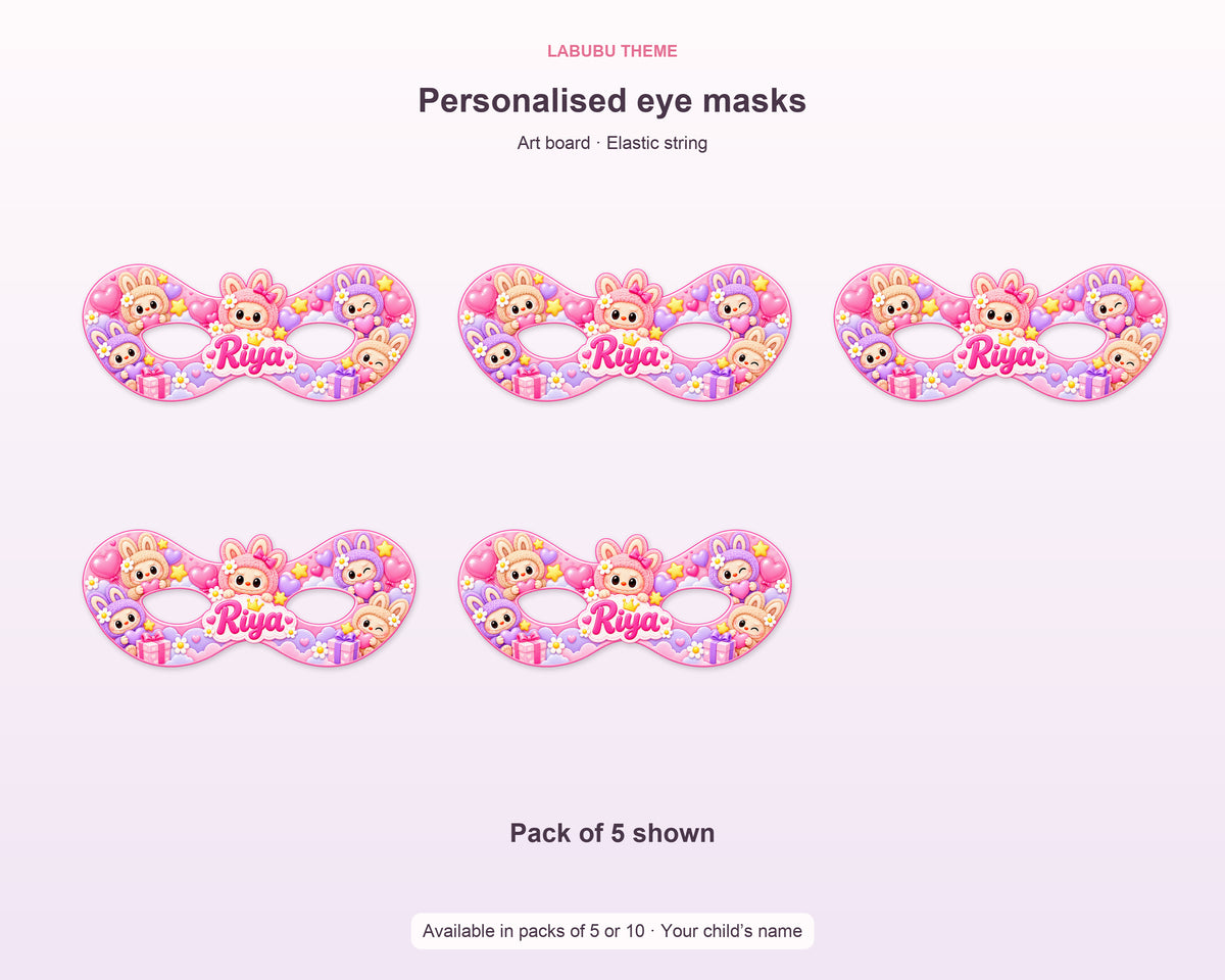 Labubu Theme Personalized Eye Mask - size and details
