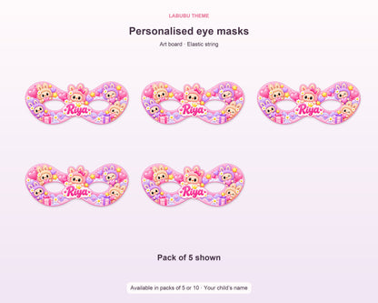 Labubu Theme Personalized Eye Mask - size and details