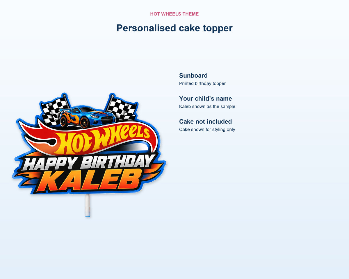 Hot Wheels Theme Customized Cake Topper - product details