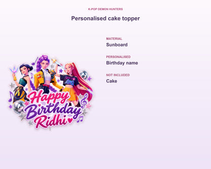 K-Pop Demon Hunters Theme Customized Cake Topper - product details