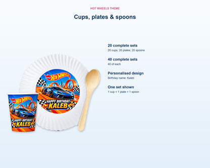 Hot Wheels Theme Party Cups and Plates Combo - product details