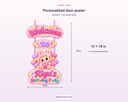 Labubu Theme Door Poster - size and details