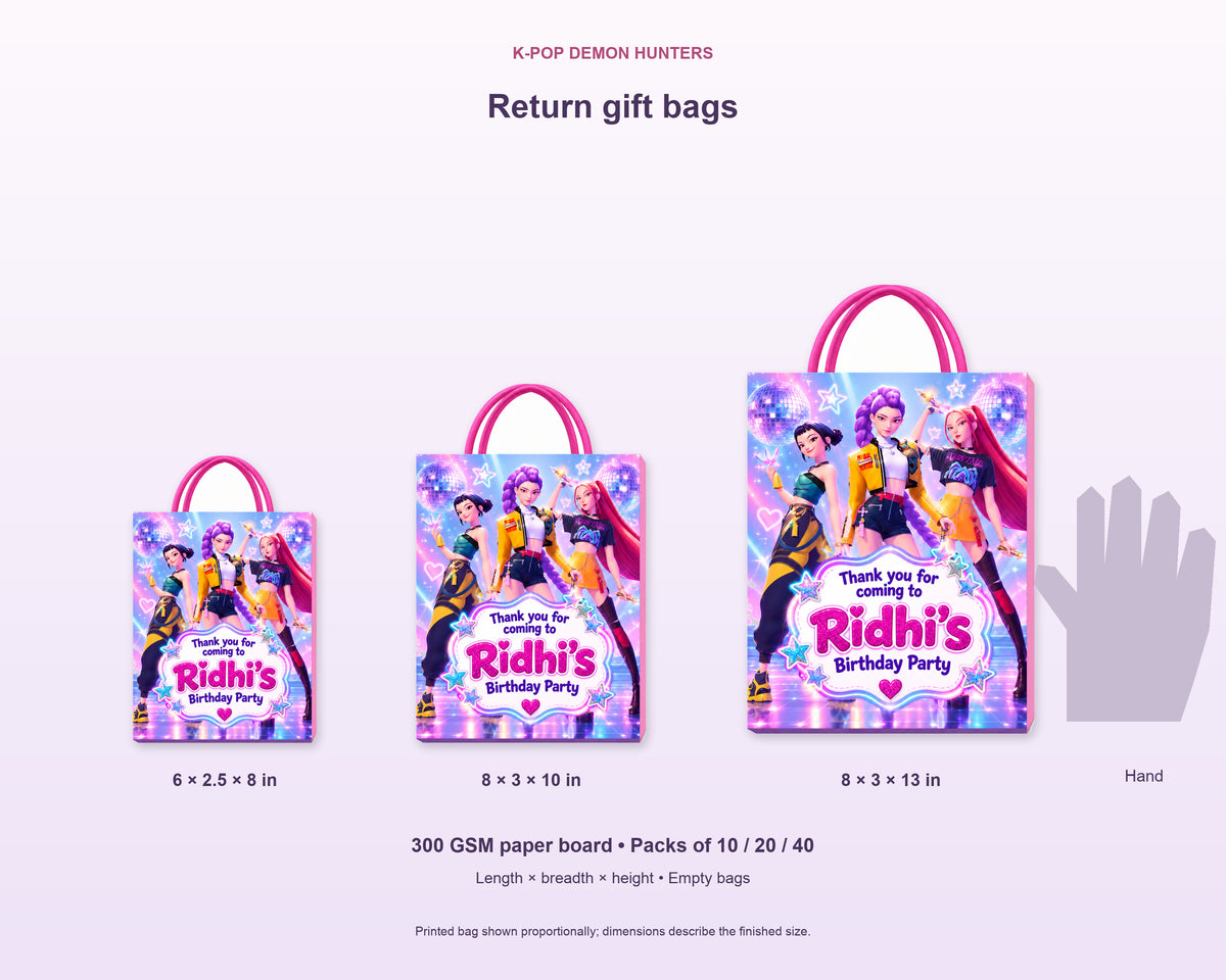 K-Pop Demon Hunters Theme Return Gift Bag - product details