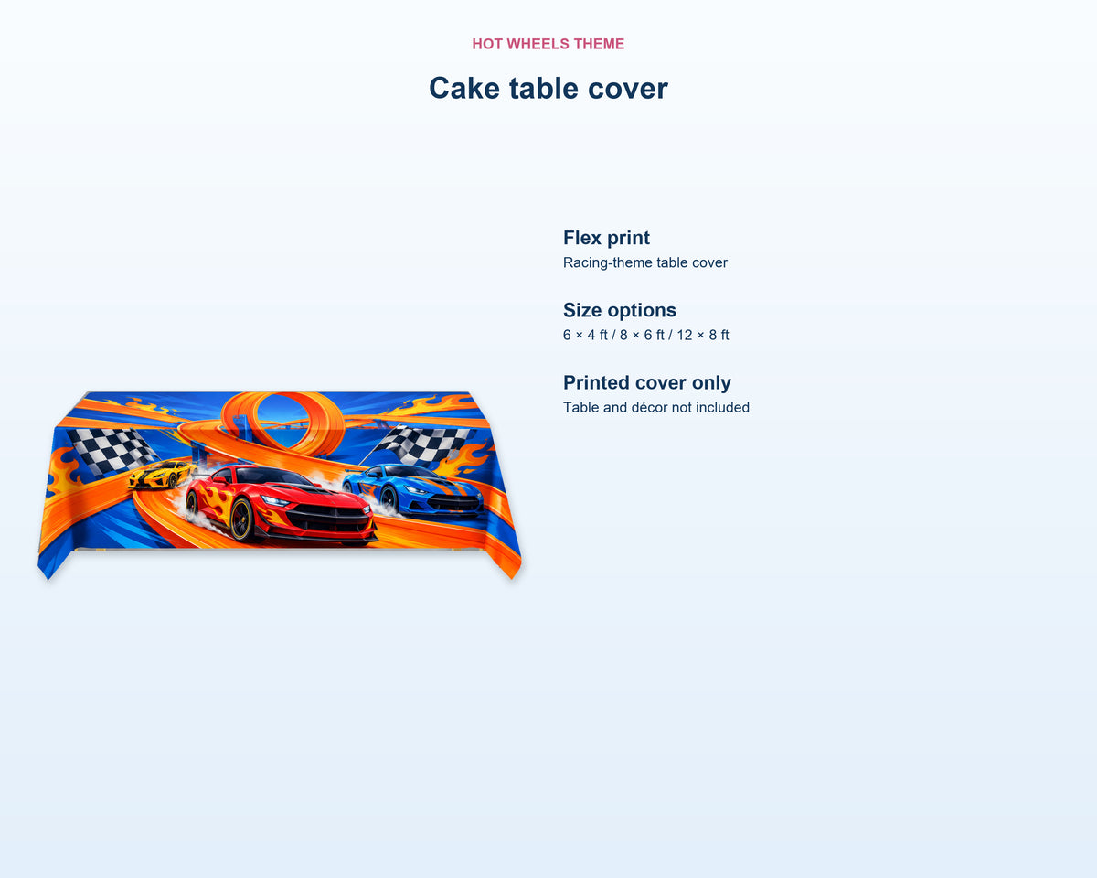 Hot Wheels Theme Cake Table Cover - product details