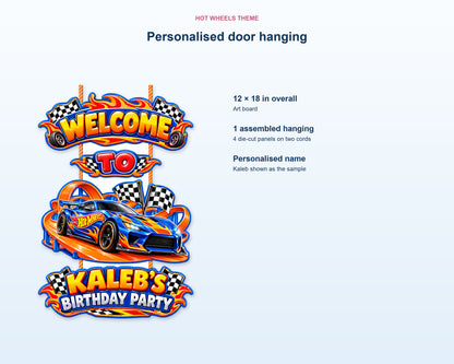 Hot Wheels Theme Personalized Door Hanging - product details