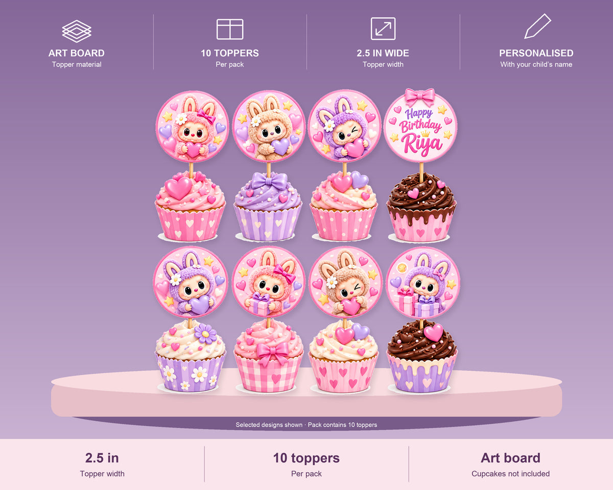 Labubu Theme Cup Cake Topper - product details