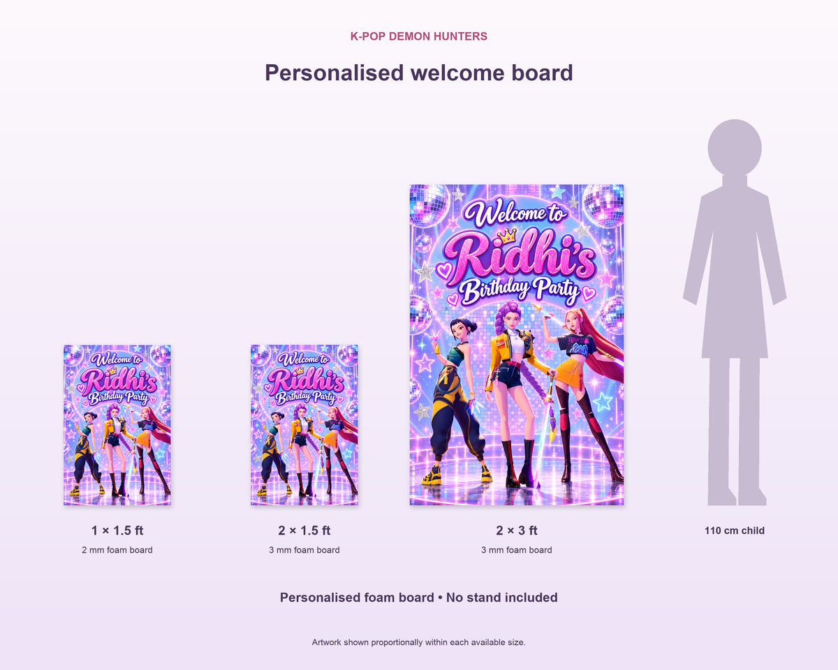 K-Pop Demon Hunters Theme Personalized Welcome Board - product details