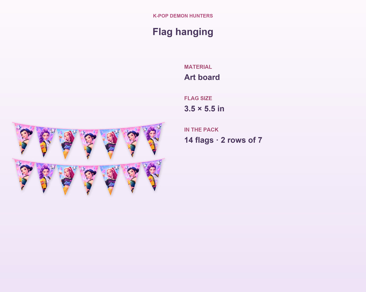 K-Pop Demon Hunters Theme Flag Hanging - product details