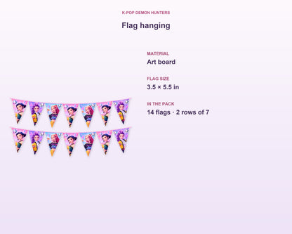 K-Pop Demon Hunters Theme Flag Hanging - product details