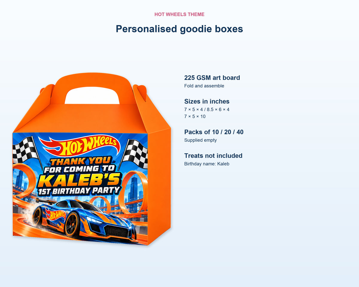 Hot Wheels Theme Goodie Return Gift Boxes - product details