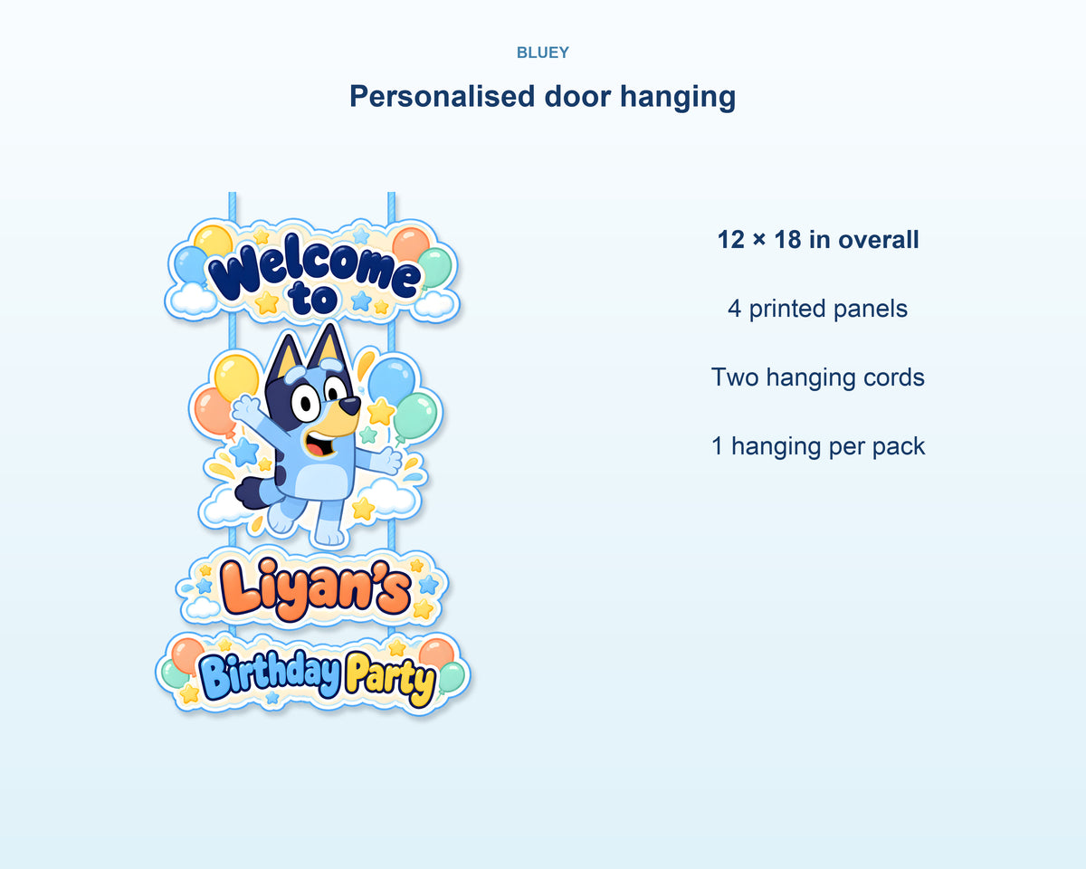 Bluey Theme Personalized Door Hanging - product details