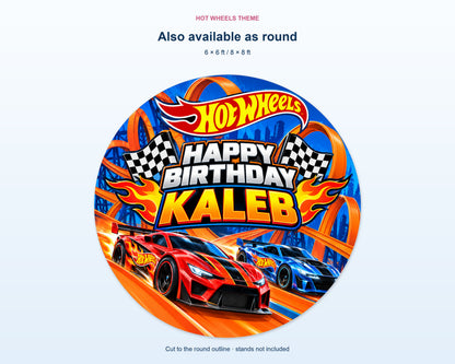 Hot Wheels Theme Personalized Backdrop - round option