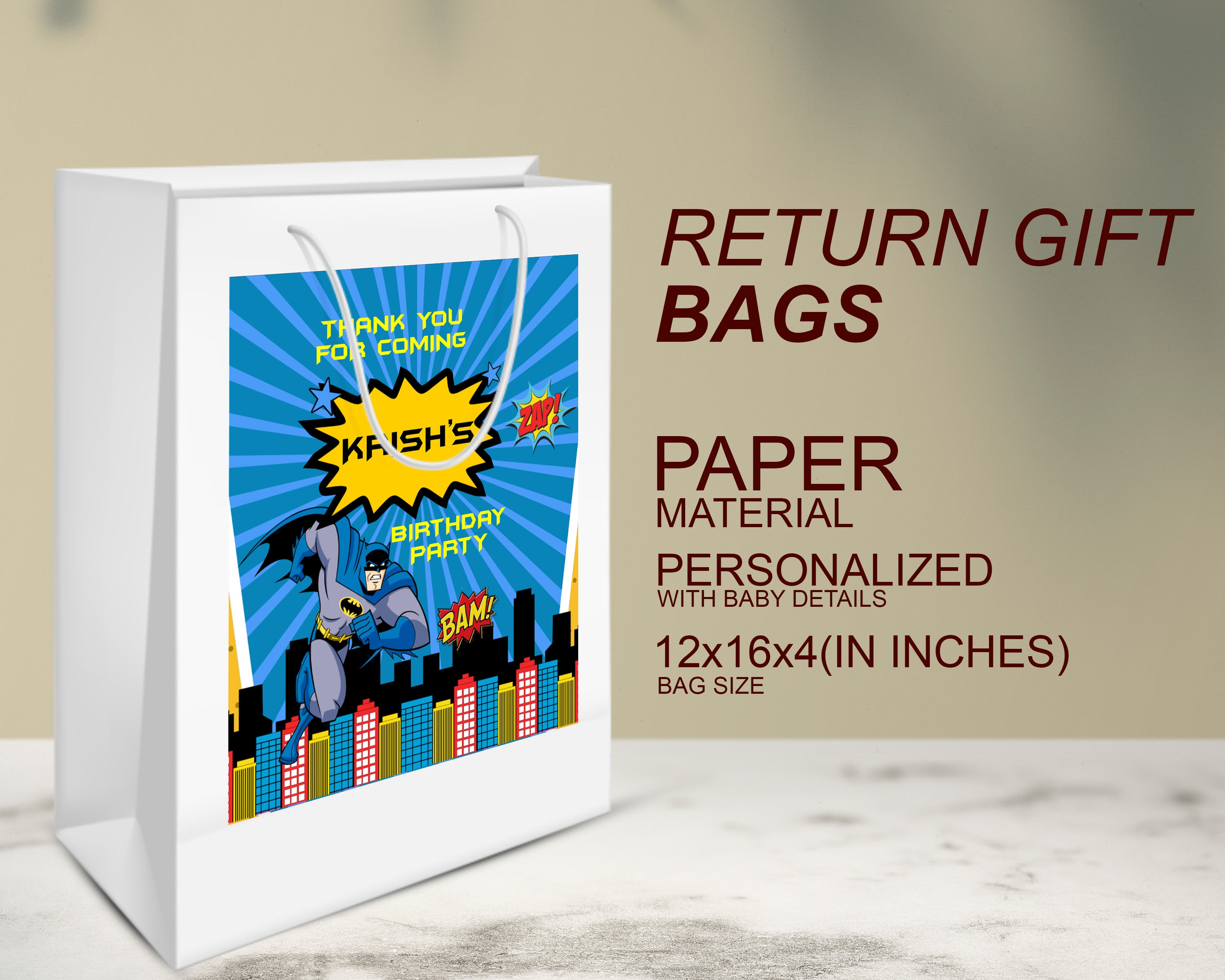 Batman Theme Oversized Return Gift Bag - image 3 of 5 | Party Supplies India