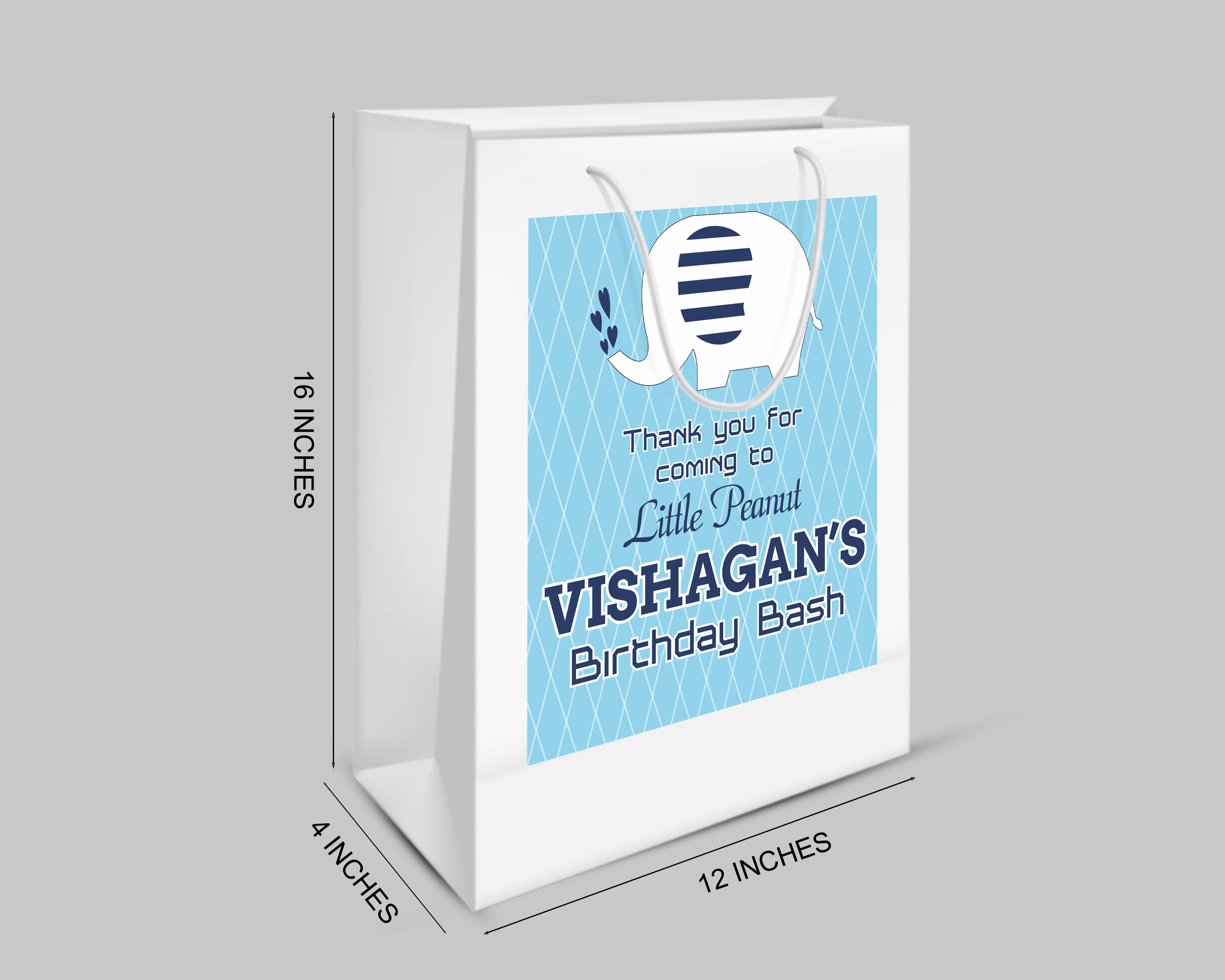Blue Elpehant Theme Oversized Return Gift Bag - image 2 of 5 | Party Supplies India